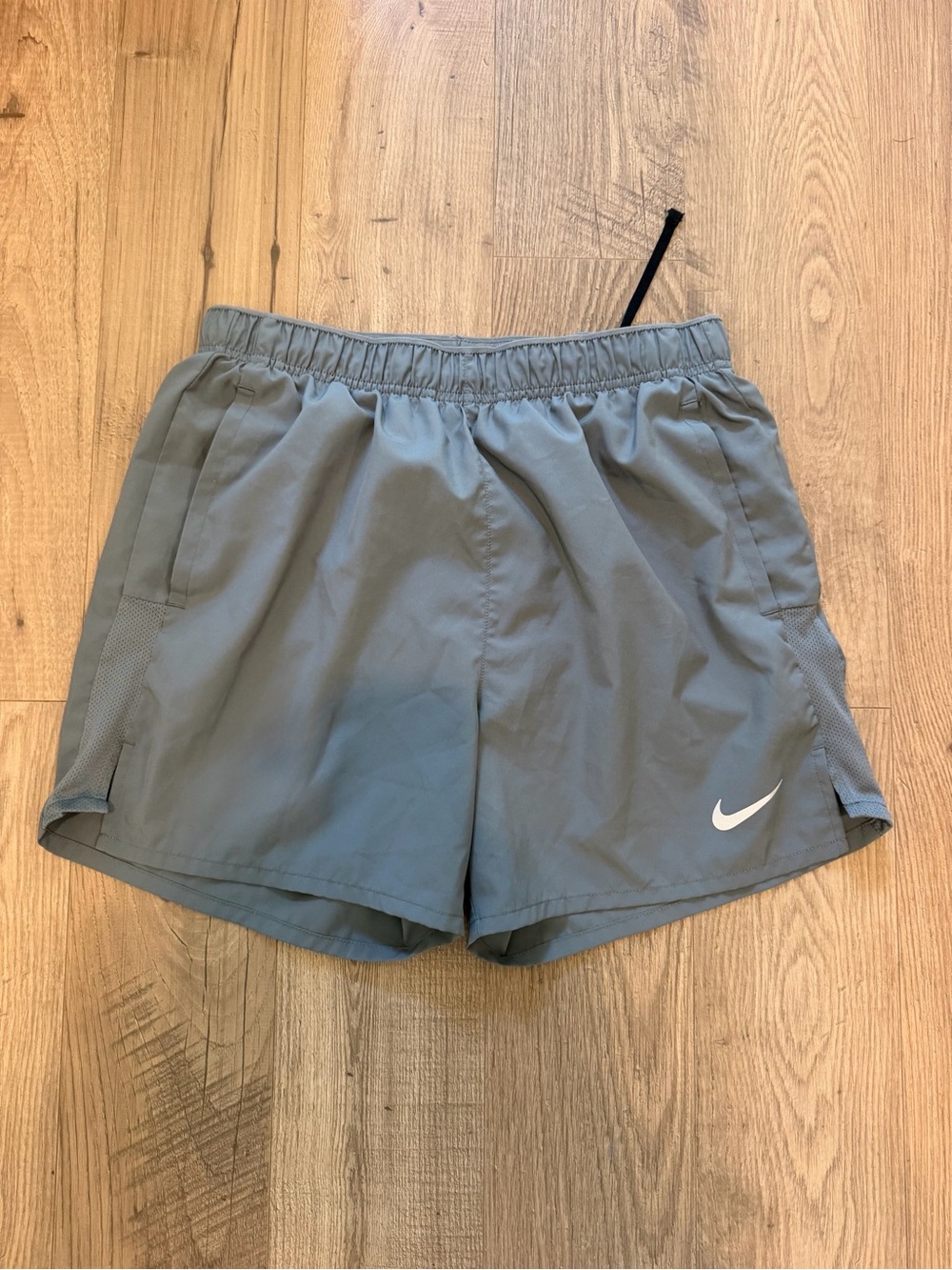 Nike Women's Slate Blue Running Shorts with White Swoosh